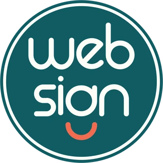 The Web Sign logo: the words web sign in a teal circle